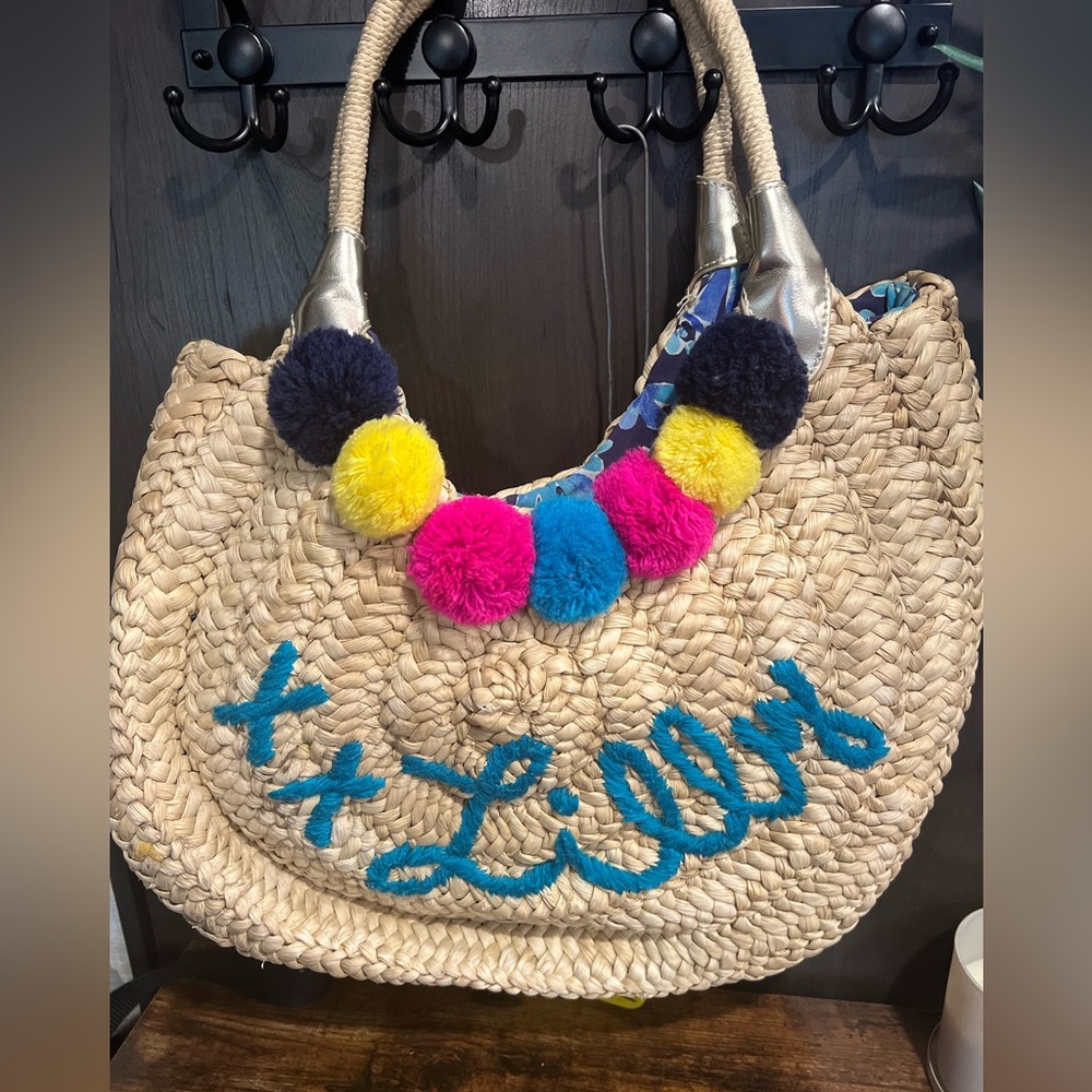 EUC Lilly Pulitzer Positano Straw Tote